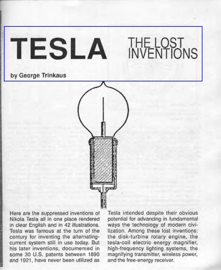 george trinkaus tesla the lost inventions